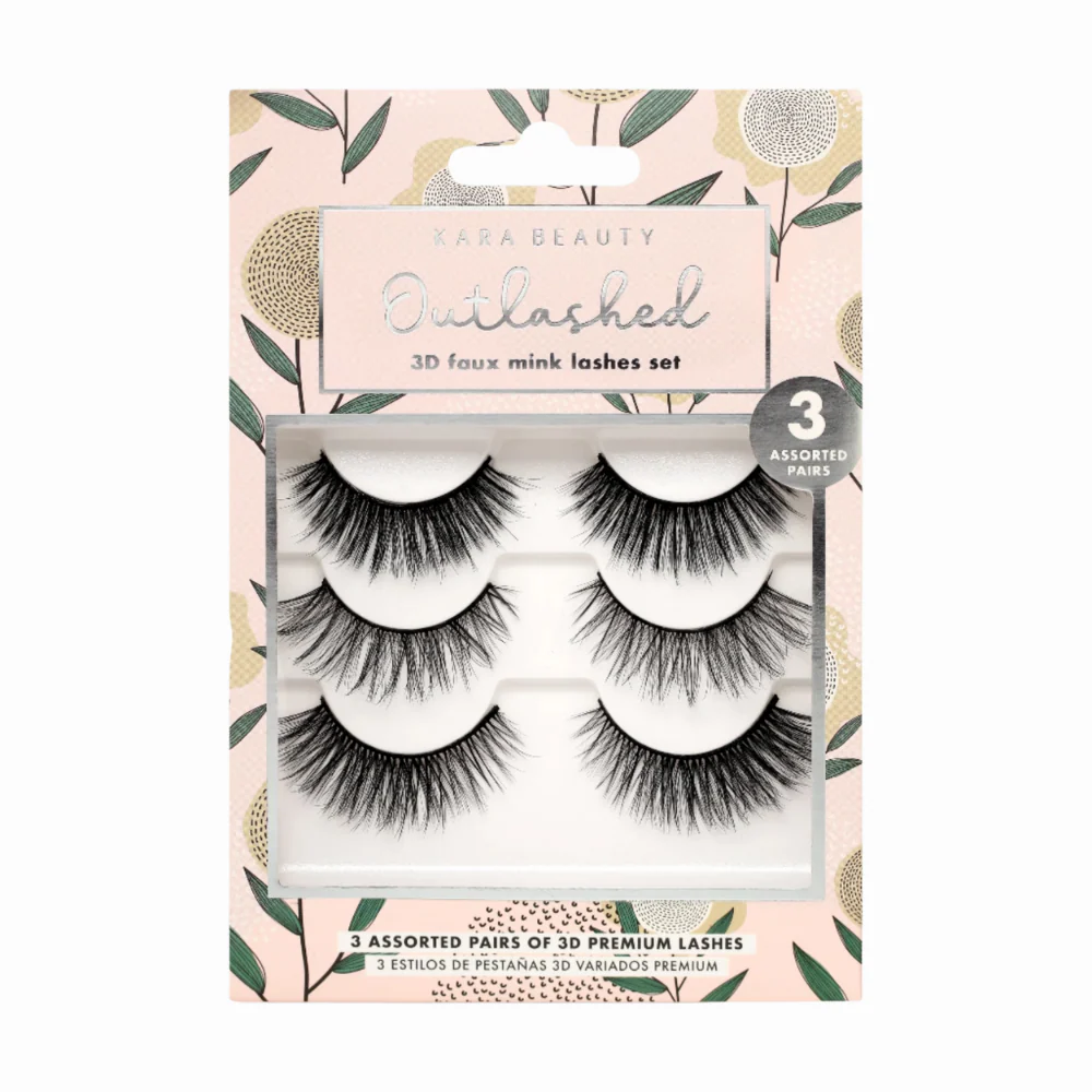 KL3207 OUTLASHED 3D Faux Mink Lashes 3 PAIRS ASSORTED